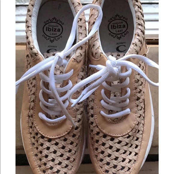 Jeffrey Campbell Tan Woven Leather Sneakers 9M - Picture 5 of 6